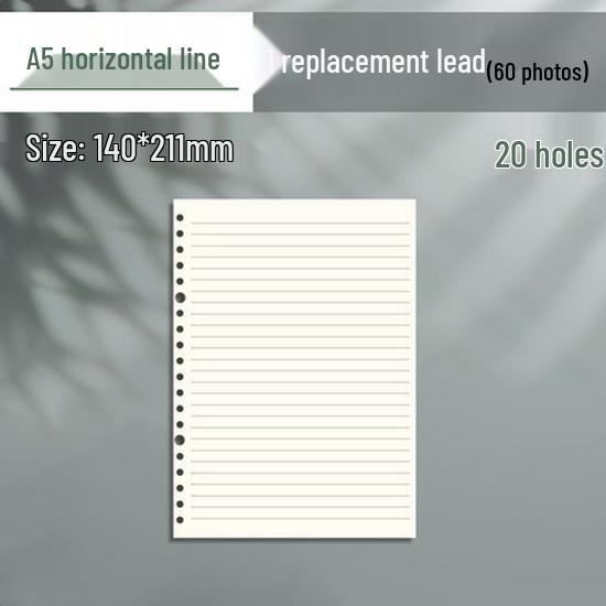 B5/A5 Refillable Loose-Leaf Notebooks - 26/20 Hole Detachable Paper, Horizontal Line & Grid for Postgraduate Entrance Exam Note-Taking.