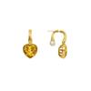 Retro Fashionable Inlaid Removable Yellow Diamond Love Stud Earrings Pearl Earrings Fashionable Simple Temperament Earrings Women