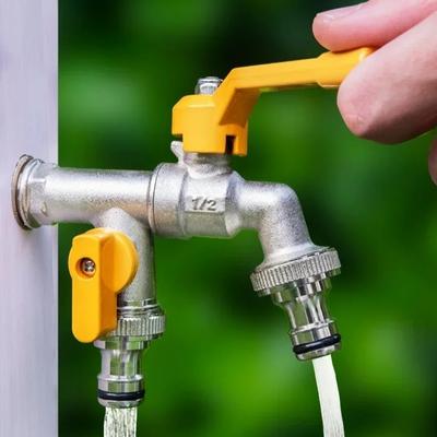 All Copper Tap Water Faucet Indoor and Outdoor One Into Two Out 4 Points Antifreeze Courtyard Garden Double Water Flower Faucet