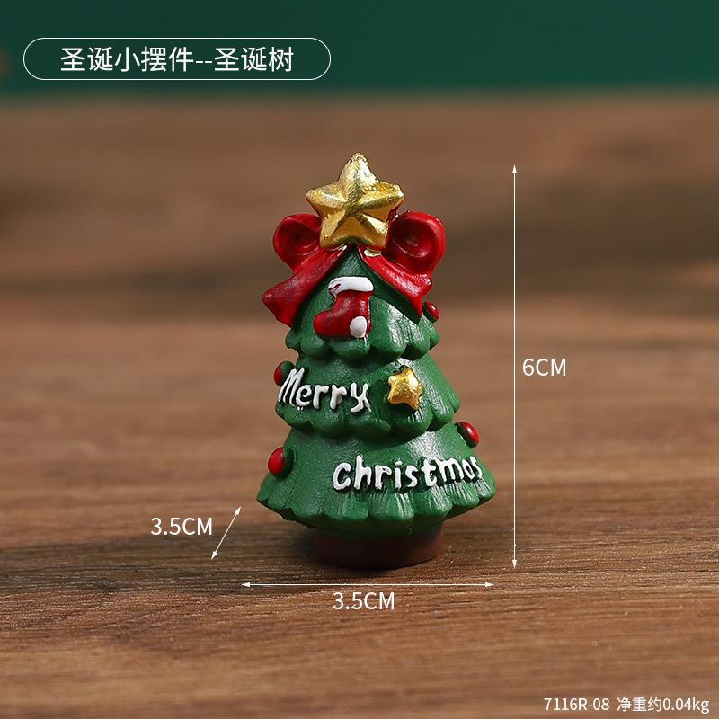 Christmas Mini Resin Figurines Christmas Decorations Ornament Desktop Cute Santa Clause Snowman Elk Ornament Navidad Xmas Decor