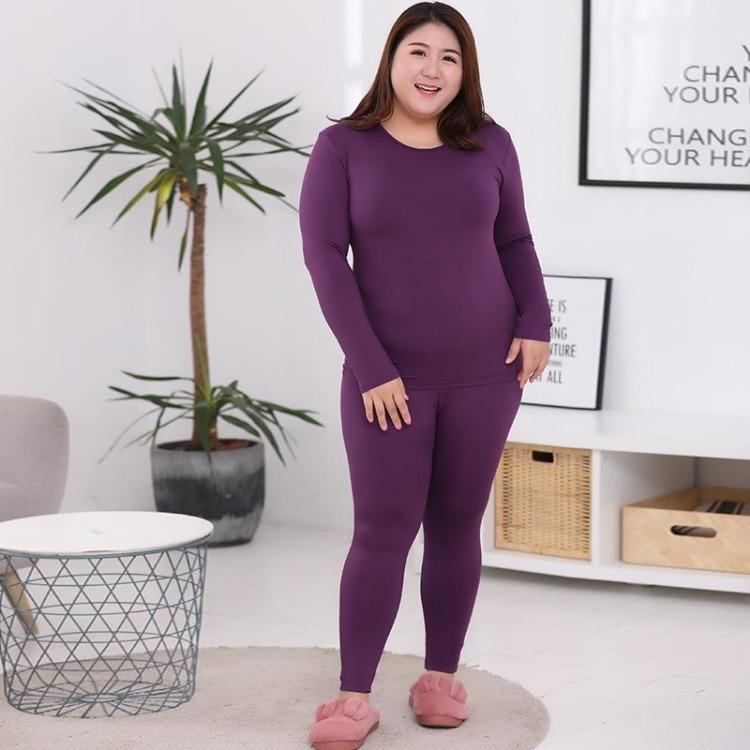 Set Termico Caldo 2 Pezzi Alta Qualità Taglie Forti Donna Long Johns Monocolore Set Sagomati M 10XL