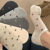 1/5pairs Spring And Summer Women's Socks Cartoon Bow Silicone Non-slip Breathable Invisible Pure Cotton Ankle Boots Soft Socks