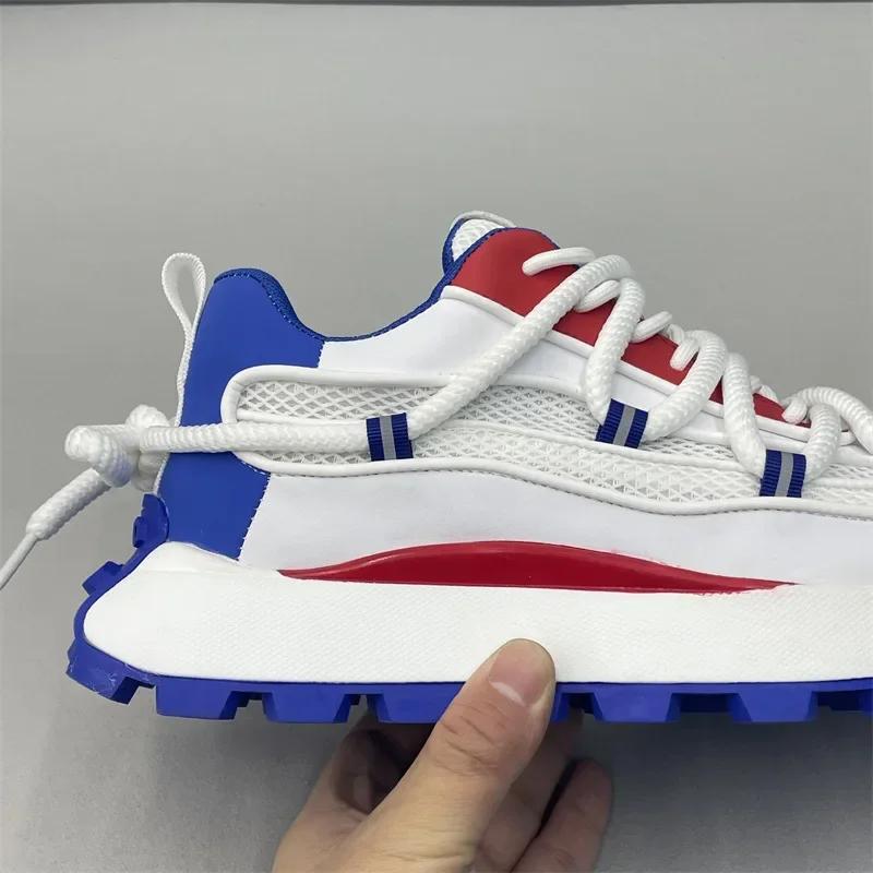Pánské robustní tenisky síťovaná prodyšná obuv pro volný čas Návrhář bot na platformě běžecké boty pro muže Zvýšená sportovní obuv Tenis Masculino