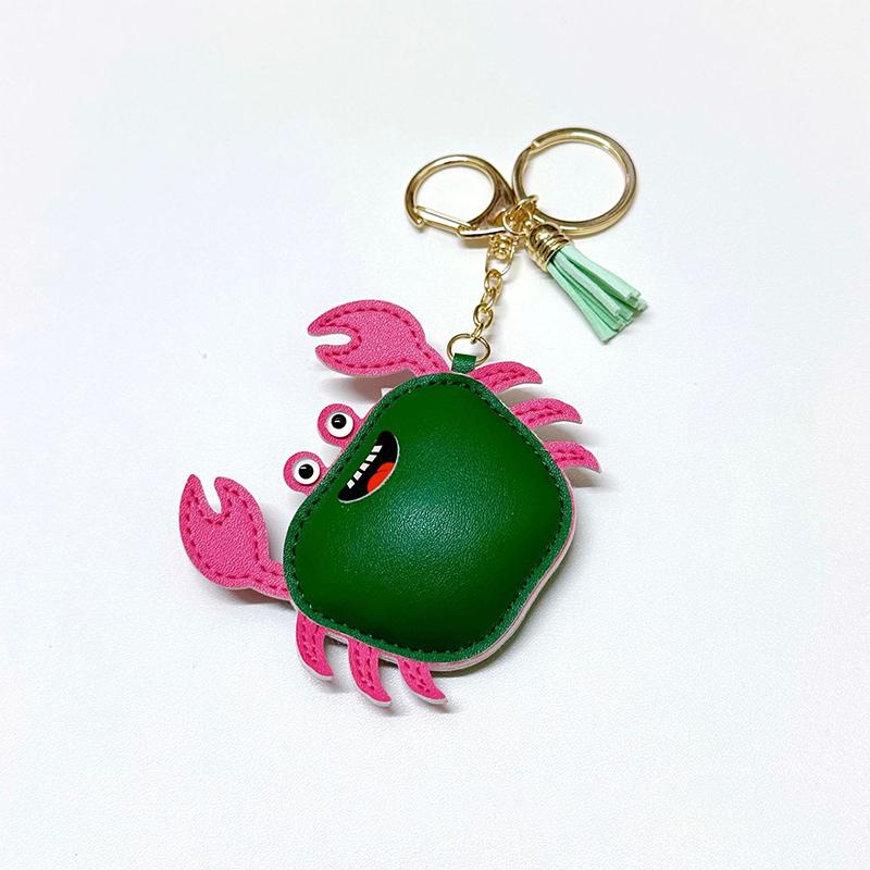 Krabben-Münzbörse Mikrofaserleder Mini-Geldbörse Make-up Kopfhörer Aufbewahrungstasche, Schultaschen-Hängeanhänger Handtaschen-Charm Zubehör