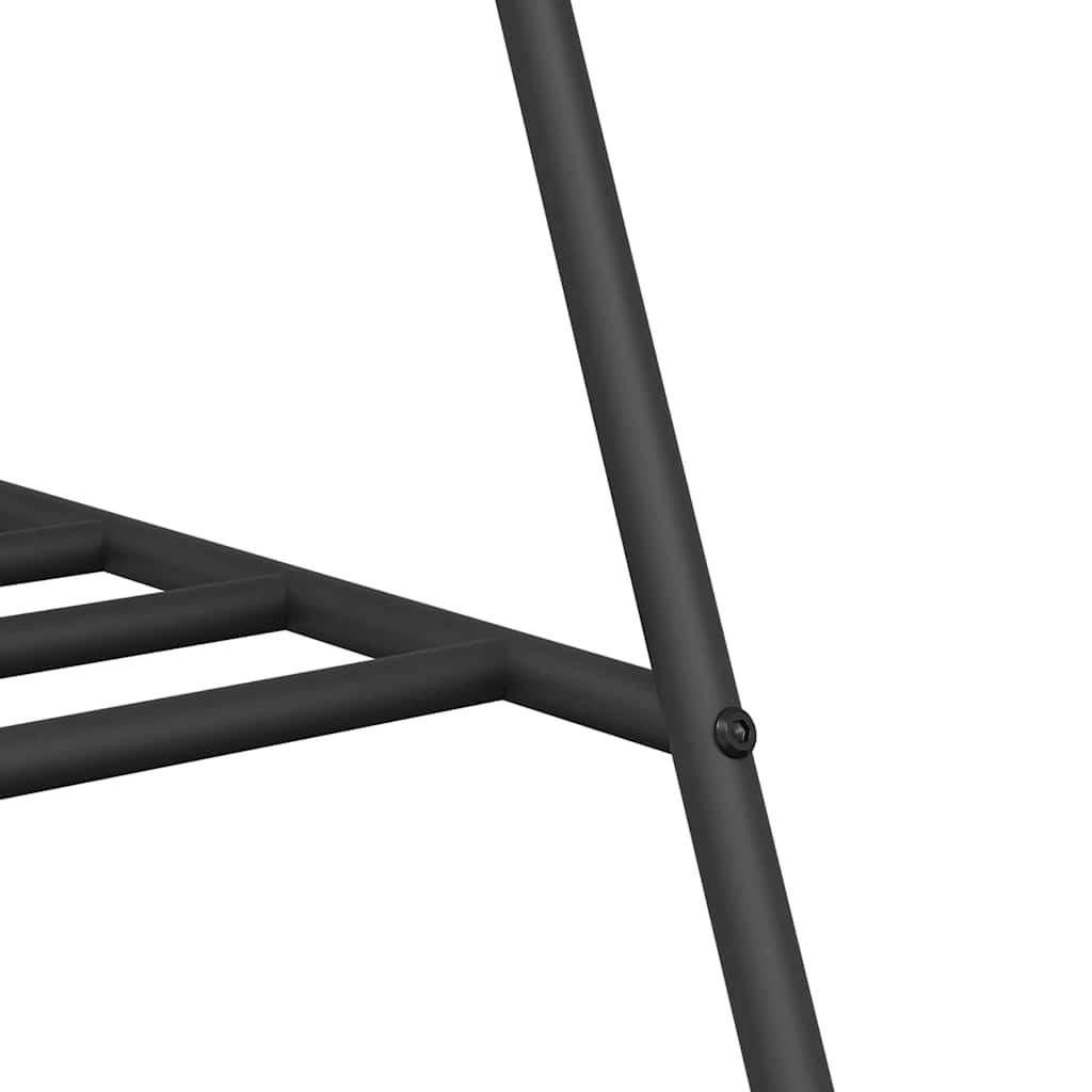 Black Clothes Stand with Storage 100 x 56 x 154 cm Steel