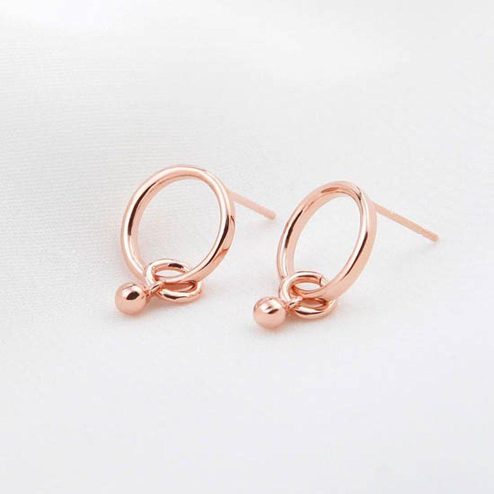 [] 14K Gold Pin Belline Cubic Fashion Daily Earrings