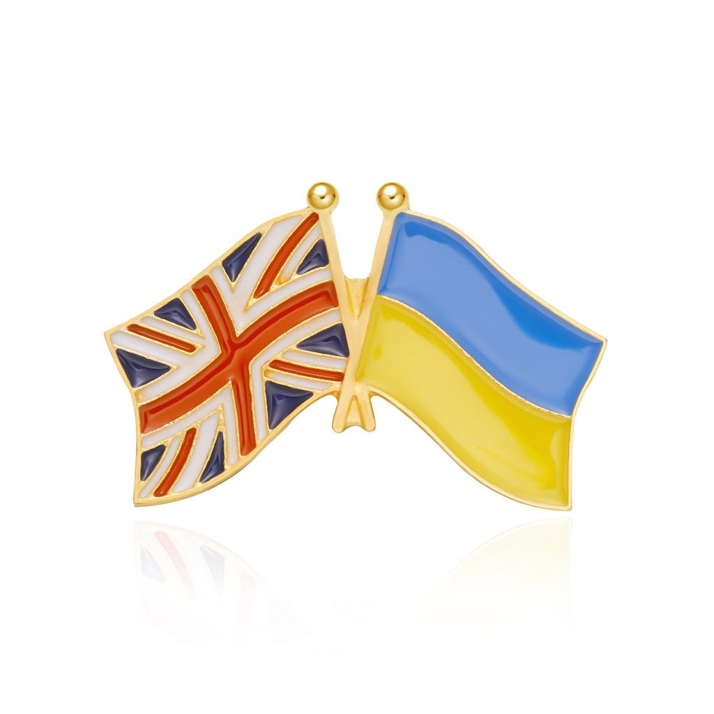 Ukraine EU USA Flag Lapel Pin Metal Badges National Rejuvenation In Ukraine Brooch Pins Cowboy Clothes Bag Pin Pride Accessories