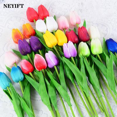 10PCS Artificial Flowers Garden Tulips Realistic Flowers Tulip Bouquet Decor Fake Flower for Home Wedding Decorations