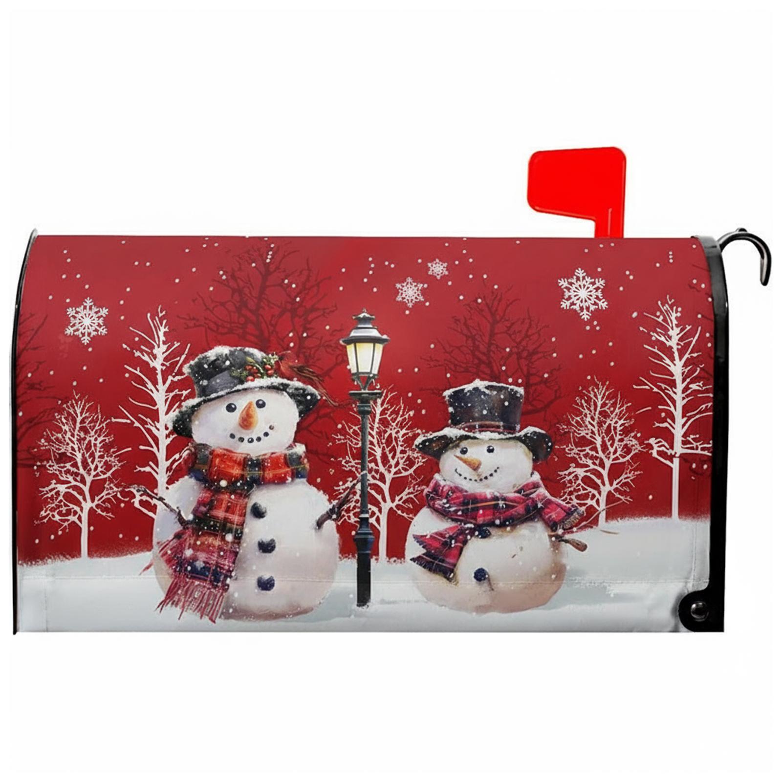 

Winter Large Mailbox Cover Anti-Scratch Xmas Mailbox Dust Cover Letter Case Protection Sleeve for Home Garden Outside Decor