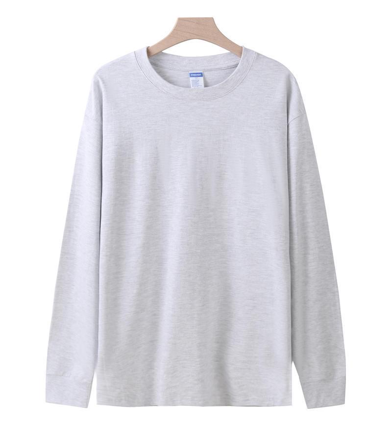 Heavy Double Yarn Long Sleeve Cotton T-shirt with Custom LOGO