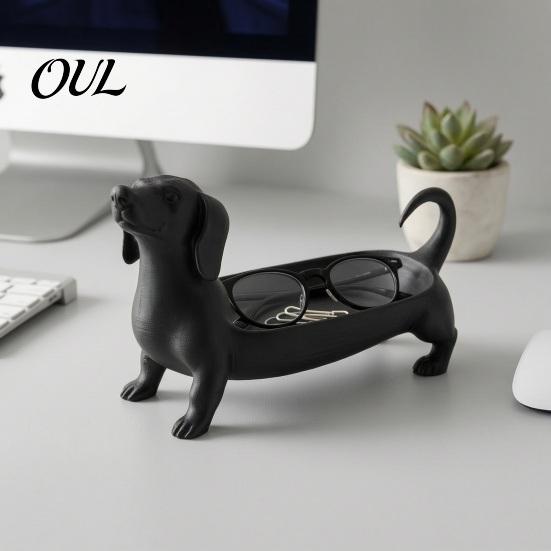 Kleine Aufbewaherschale 3D-gedruckte Dackel-Schale für Schmuck, Schlüssel, Ohrringe, Kreativer Schreibtisch Modernes Zuhause Dekor Organizer, Tischhunde-Dekorationen