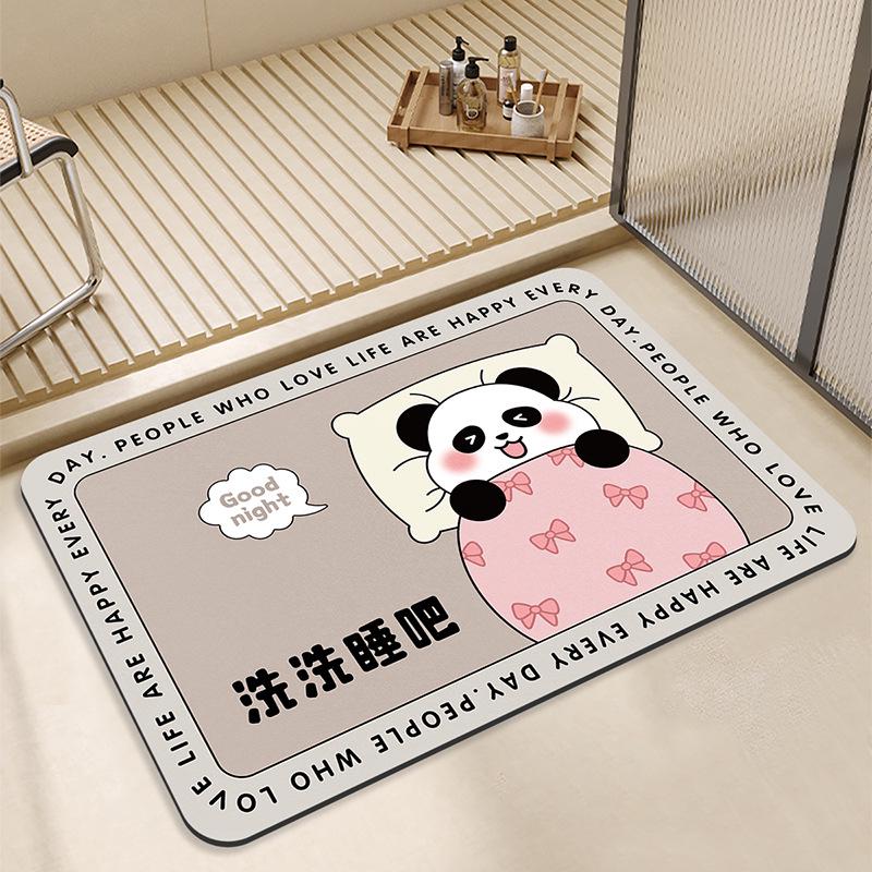 Diatom Mud Bathroom Floor Mat - Soft, Anti-Slip, Quick-Drying, Water-Absorbent Mat for Shower, Toilet, or Doorway.