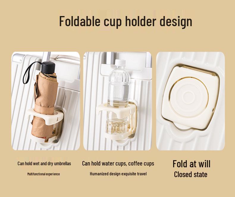 20palcový vysoce hodnotný cestovní kufr na kolečkách s držákem na nápoje a tichými univerzálními kolečky pro cestování na vysokou školu