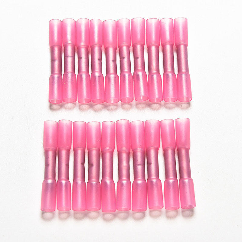 uxcell Heat Shrink Wire Connectors Wire Crimp Connectors Pink for 22-16 AWG 30Pcs