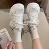 Platform sneakers women's 2025 summer new breathable mesh dad shoes women's ultra-light running shoes little white shoes women