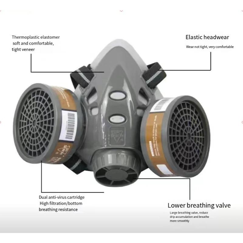 Maska Pełnotwarzowa z Okularami Bezpieczeństwa Farba Natryskowa Chemiczna Pestycyd Dekoracja Formaldehyd Antypyłowa z Filtrem Respirator