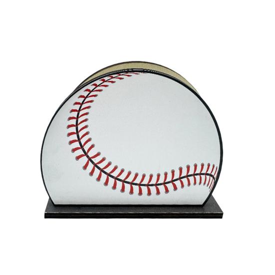 Sports Ball Napkin Holder Wooden Napkin Dispenser for Table Freestanding Tabletop Tissue Towel D