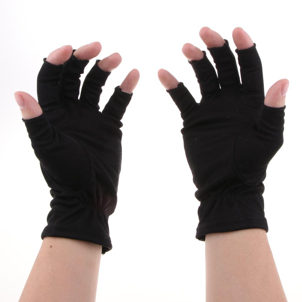 Womens Silk Stretchy Half Finger Gloves, Fingerless Short Gloves