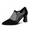 Pointed Mesh High Heels Women's Spring and Summer New Sheepskin Rhinestone Single Shoes Breathable Mesh Shoes Fashion Shoes