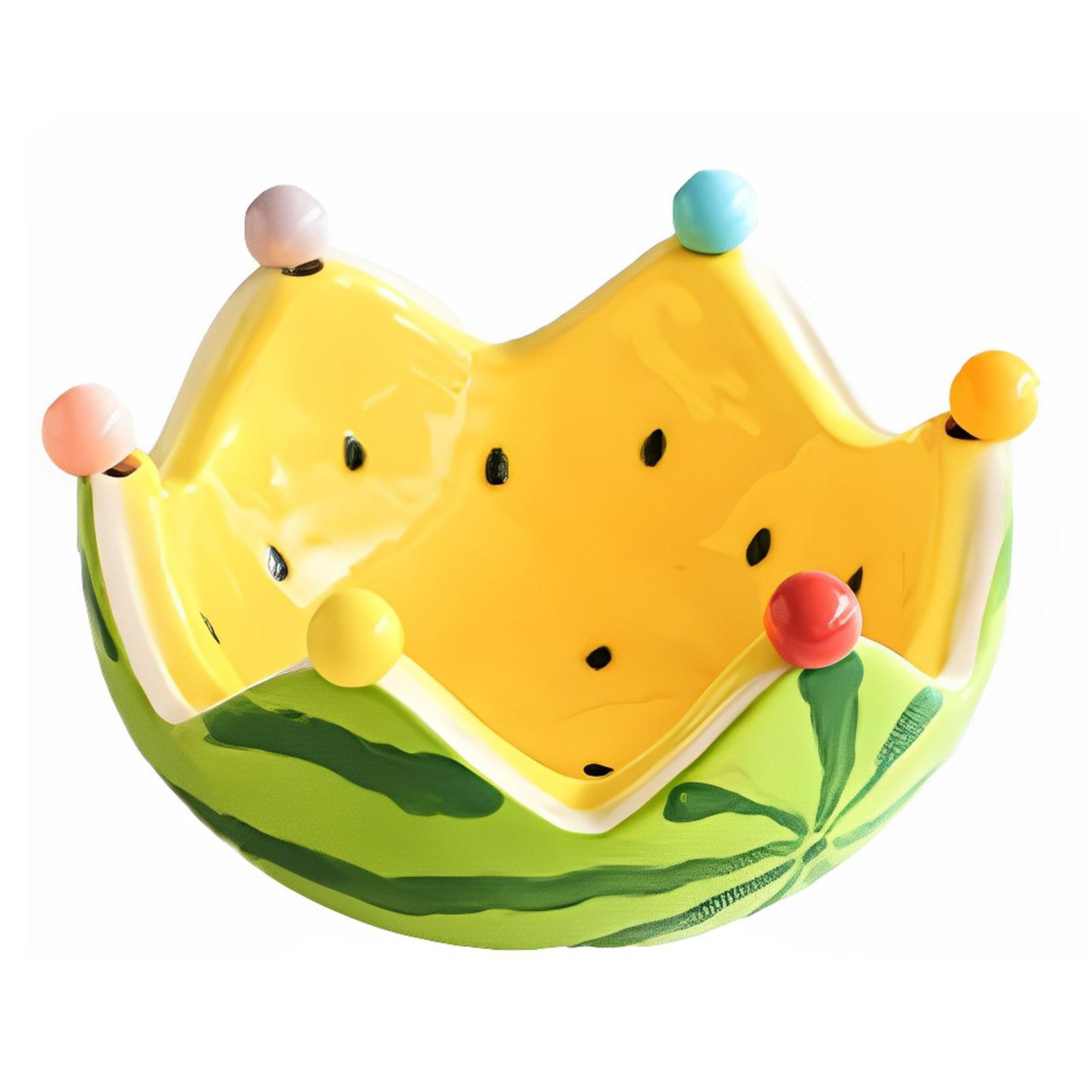 Fruit Bowls Dessert Salad Bowl Large Capacity Cute Watermelon Shape Fruit Plate With Forks Ceramic Storage Plate Fruit Plate жёлтый