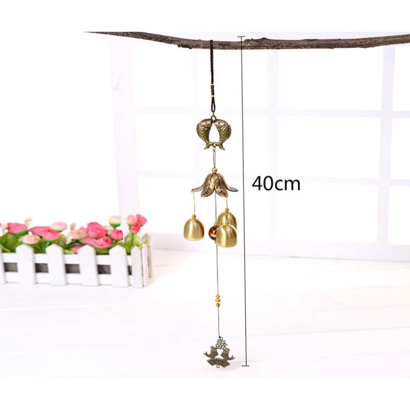 1Pcs Garden Courtyard Antique Style Copper Wind Chime Outdoor Home Decoration Metal Hanging Decoration Outdoor Lucky Metal Bell