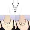 Halloween Gothic Cross Necklace With Multilayer Alloy Chain For Men Women