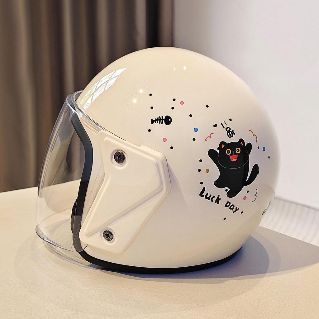 3C Certified Women's Cute Electric Scooter Helmet – Stylish, Sun-Protected, All-Season Safety Gear for Motorcyclists
