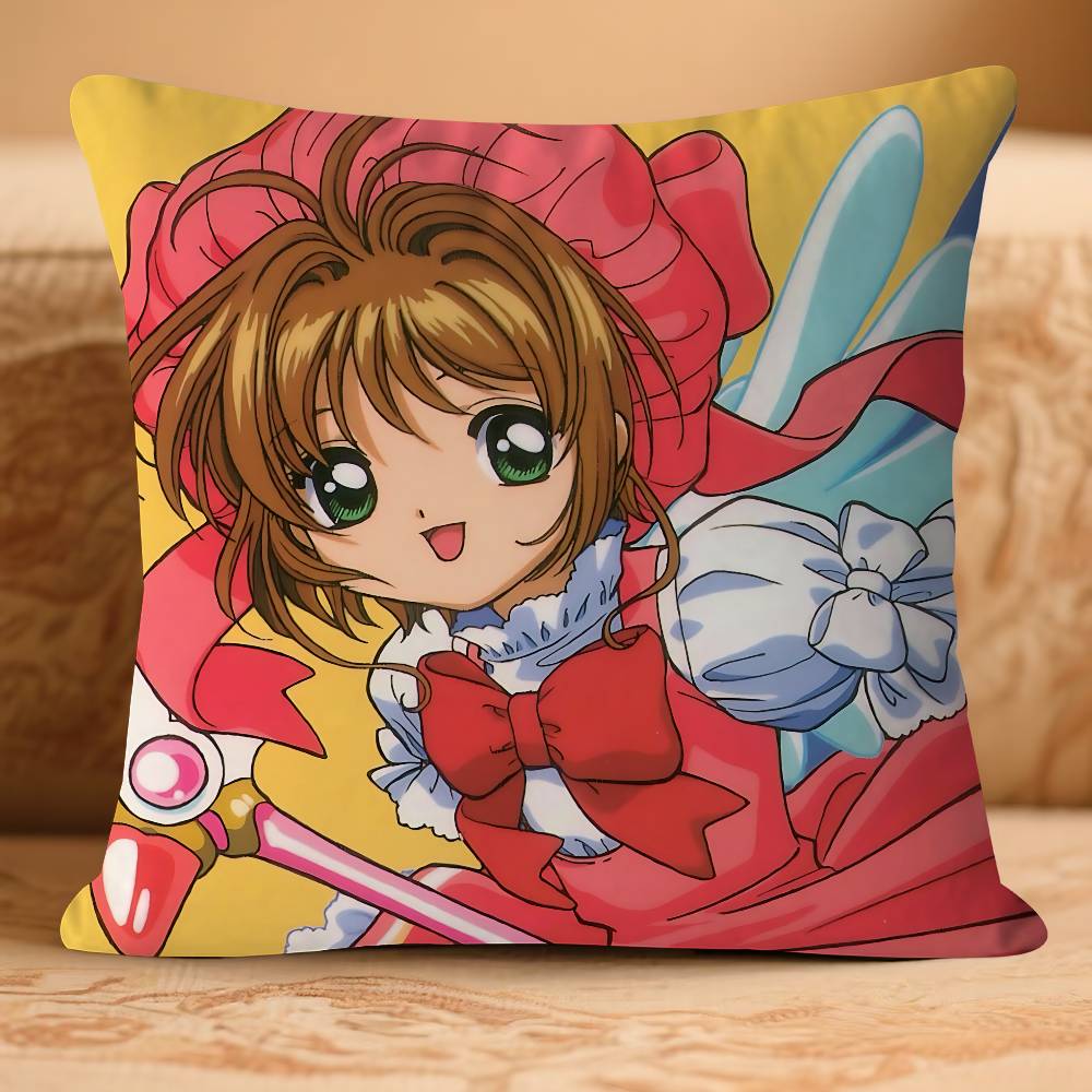 

CaptorS Anime Sakura Pillow Case Removable Washable Cushion Cover – All-Season Soft Linen 16x16Inch