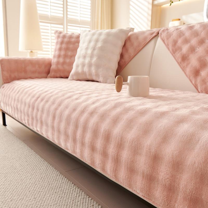 Verdickter Sofabezug aus Plüsch, universeller Sofatuchbezug in einfarbiger Optik, rutschfeste Couchbezüge, Sofatuch für das Wohnzimmer