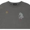 We11done Rhinestone Pattern Round Neck Drop Shoulder Long Sleeve T-Shirt Unisex Tops Charcoal-Gray WD-TT2-24-776-U-CH