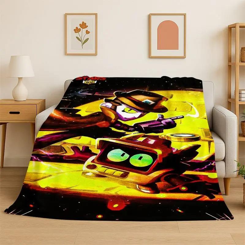 Super Soft Flannel Blanket Cartoon B-Brawl Game Comfortable Bedding Sofa Cover Home Decor Gift Teen Boys Girls Children