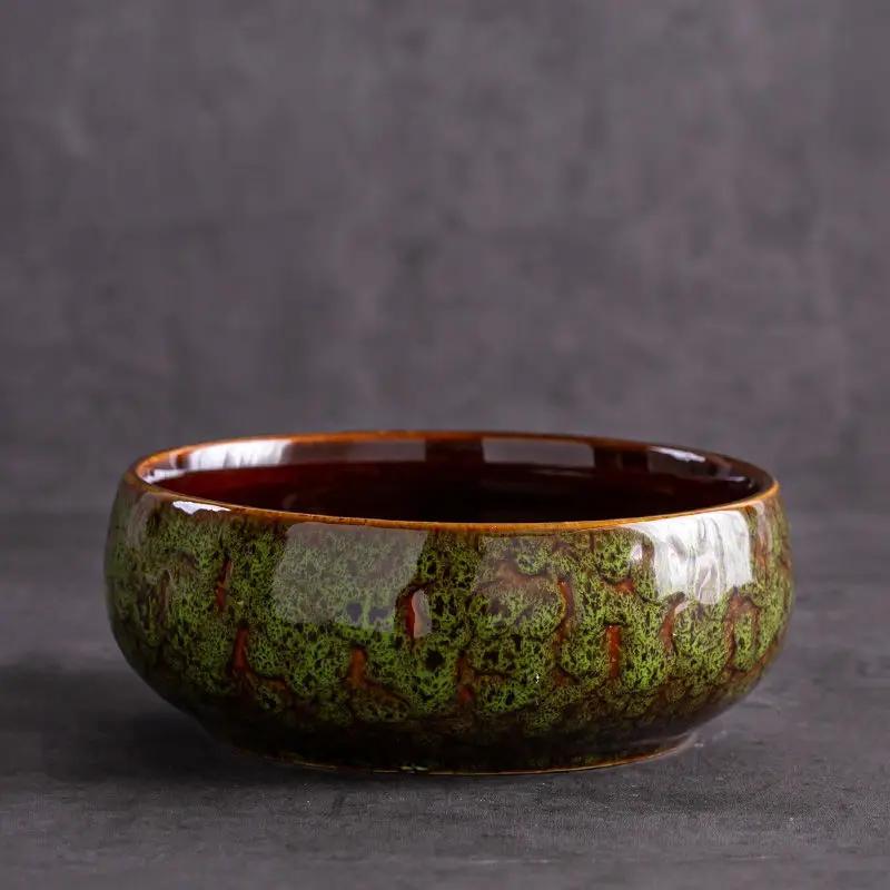 Ceramic Lotus Planter with Glaze Finish-Handcrafted Bowl for Water Lily & Bonsai Unique Home & Zen Garden Decoration Gongfu Tea