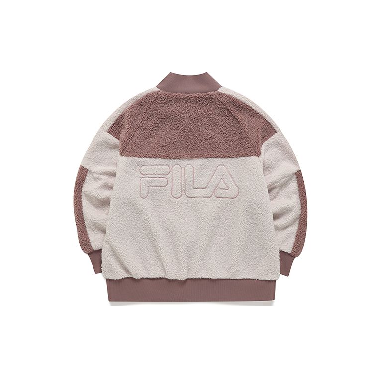 FILA X MIHARA YASUHIRO Collaboration Sports Casual Faux Shearling Knit Jacket Women Jacket Victoria-Purple F11W143505F-VT