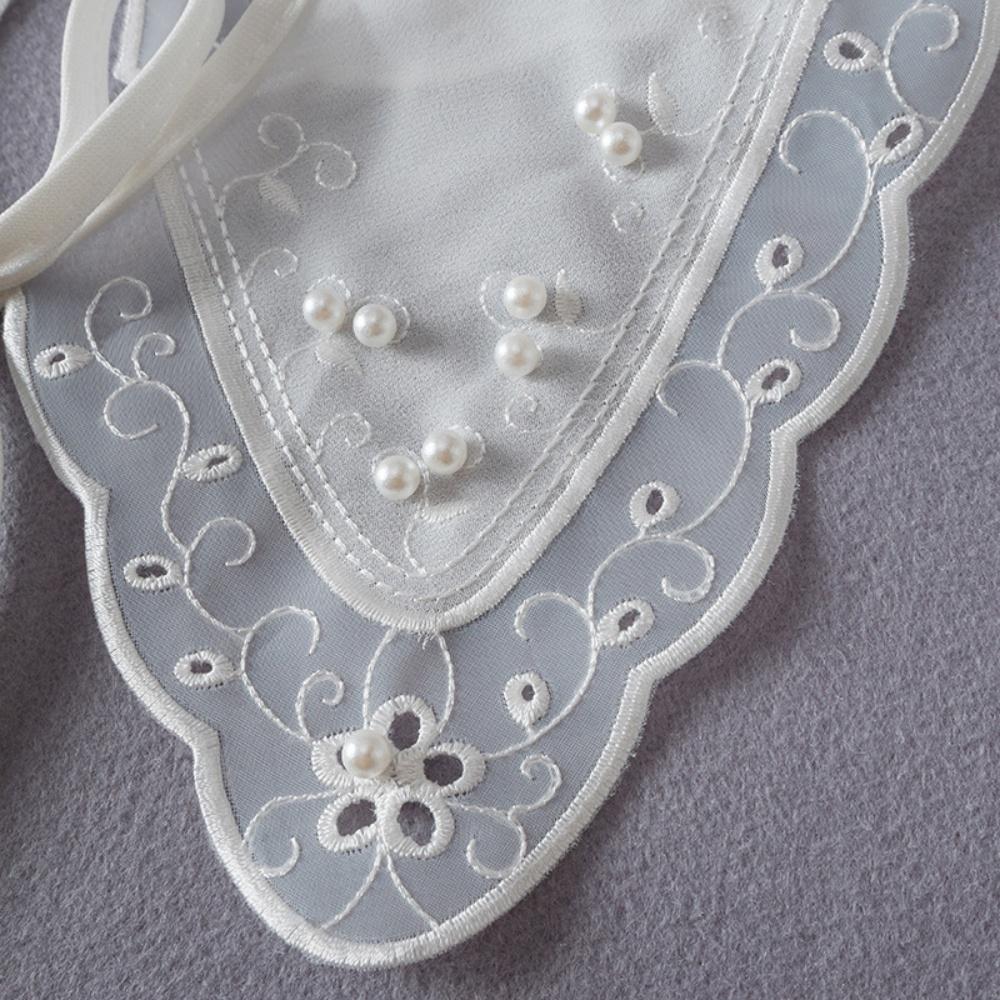 Fake Collar Comfortable Organza Embroidered Collar Detachable Shirt Collar Retro For Photo Shoots Office Styling Parties