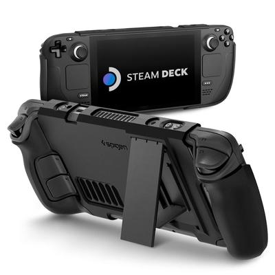 Spigen Steam Deck Case with Stand for Steam Deck LCD (2022) / Steam Deck OLED (2023), Shock Absorption, Shock Resistant, ACS06040 (Black)