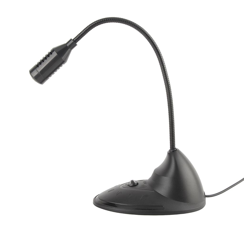 ABS Schwarz Omnidirektional Richtcharakteristik 3,5mm Stecker Verstellbarer Schwanenhals Kabelgebundenes Notebook-Mikrofon