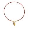 Stainless Steel Rhinestone Squirrel Pendant Necklace with Leopard Print Rope Chain