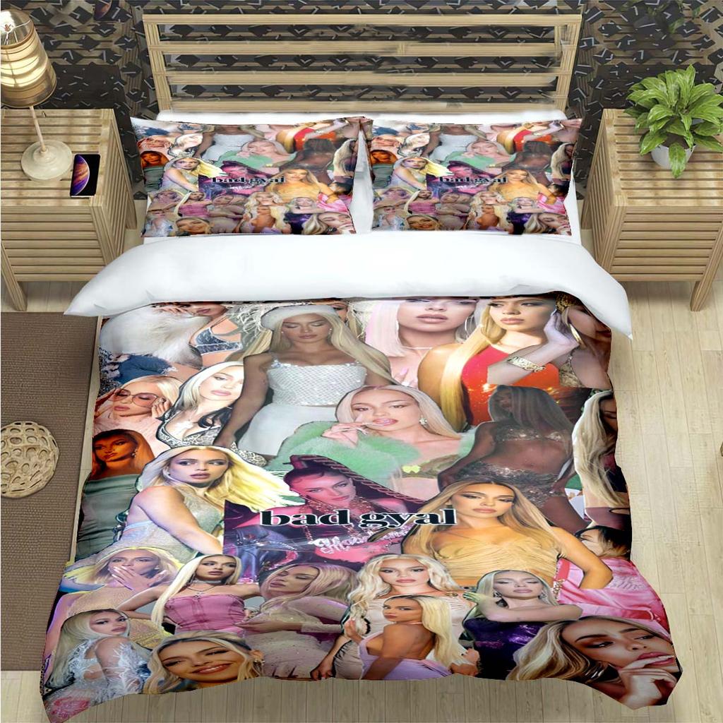 Fashion Spain Female Singer B-Bad G-Gyal Print Bedding Set Duvet Cover Comforter Bed Youth Kids Girl Boys Luxury Gift