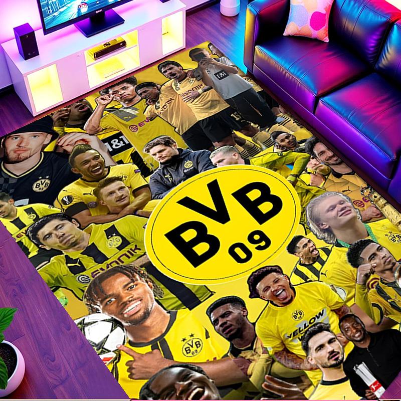 Borussia Dortmund Print Rug, Washable Floor Carpet, For Entryway Dorm Laundry Room Office Study, Home Decor Birthday Christmas Gift