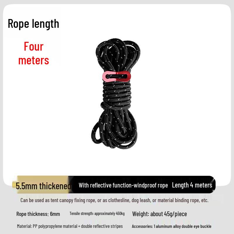 Adjustable Reflective Windproof Camping Tent Rope Pulley System