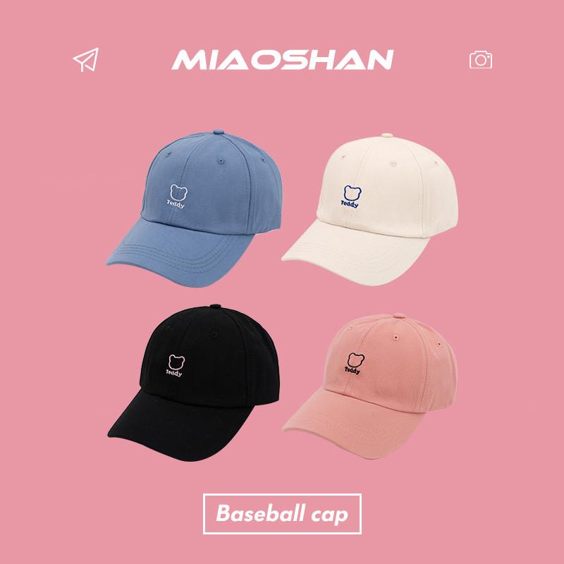 Embroidery Cute Bear Baseball Cap Korean Style Adjustable Cotton Sun Hat