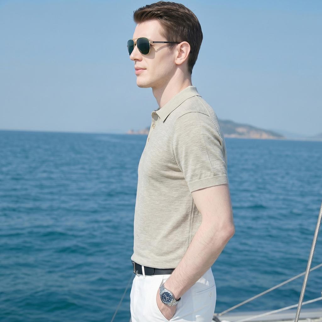 Men's Summer Knitted Casual Short-Sleeved T-Shirt