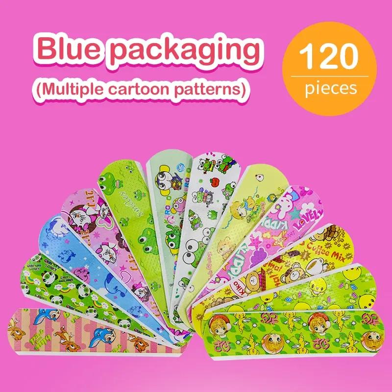 Cartoon Animal Pattern Bandage Auxiliary Hemostatic Adhesive Bandage, Emergency Kit Wound Plaster Patch, for Children 120 Pcs