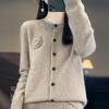 QingHe Cashmere Women's 30% Cashmere Cardigan - Soft & Warm Wool Blend Sweater