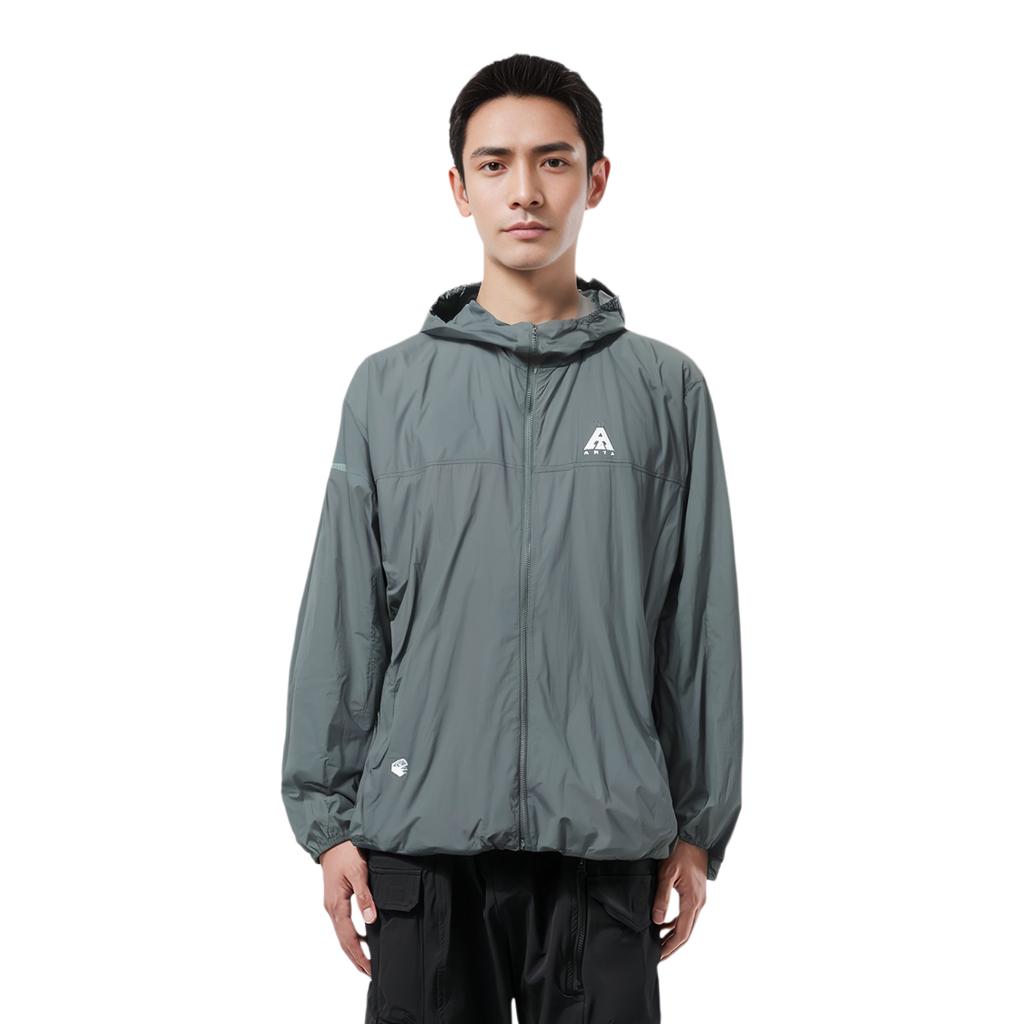 Anta Giacca Shell Leggera Protezione Solare Outdoor Resistente all'Acqua Protezione UV Giacche Uomo Verde Fango 952427602-5