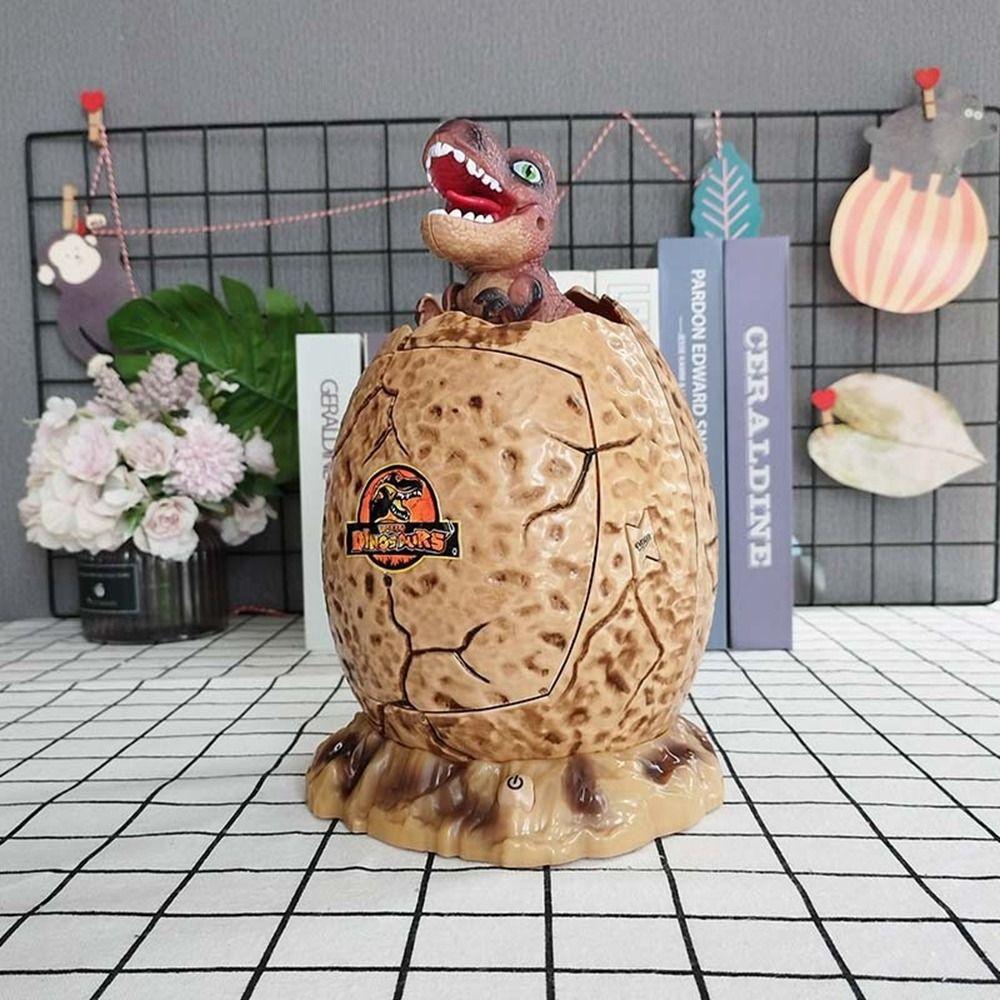 

Automatic Dinosaur Egg Piggy Bank Cartoon Desktop Password Toy Children s Gift бежевий