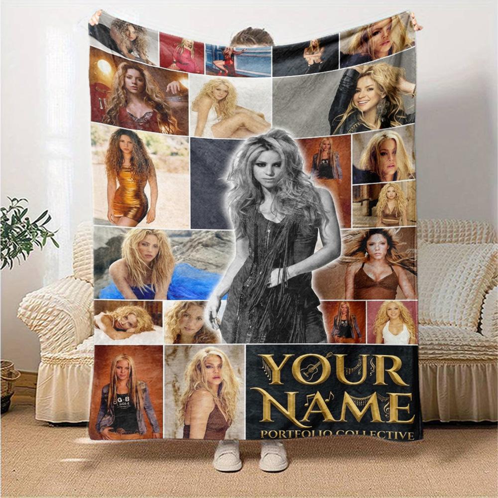 Name Individuell Shakira Druck Flanelldecke Hohe Qualität Warm Bequem Decke für Alle Jahreszeiten Perfekt für Geschenke Heimdekoration