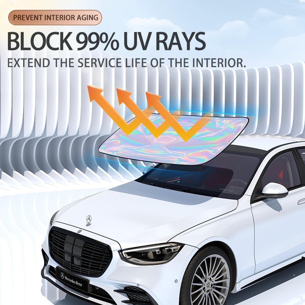 for Chrysler Pacifica 2017-2026 Windshield Sun Shade Cover - Custom Fit Chrysler Pacifica SunShade Foldable Front Window Sunshade Sun Visor Protector