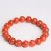 Hongchu Crystal Natural Persimmon Red Southern Red Agate Bracelet Ice-flame Southern Red Agate Round Bead Bracelet