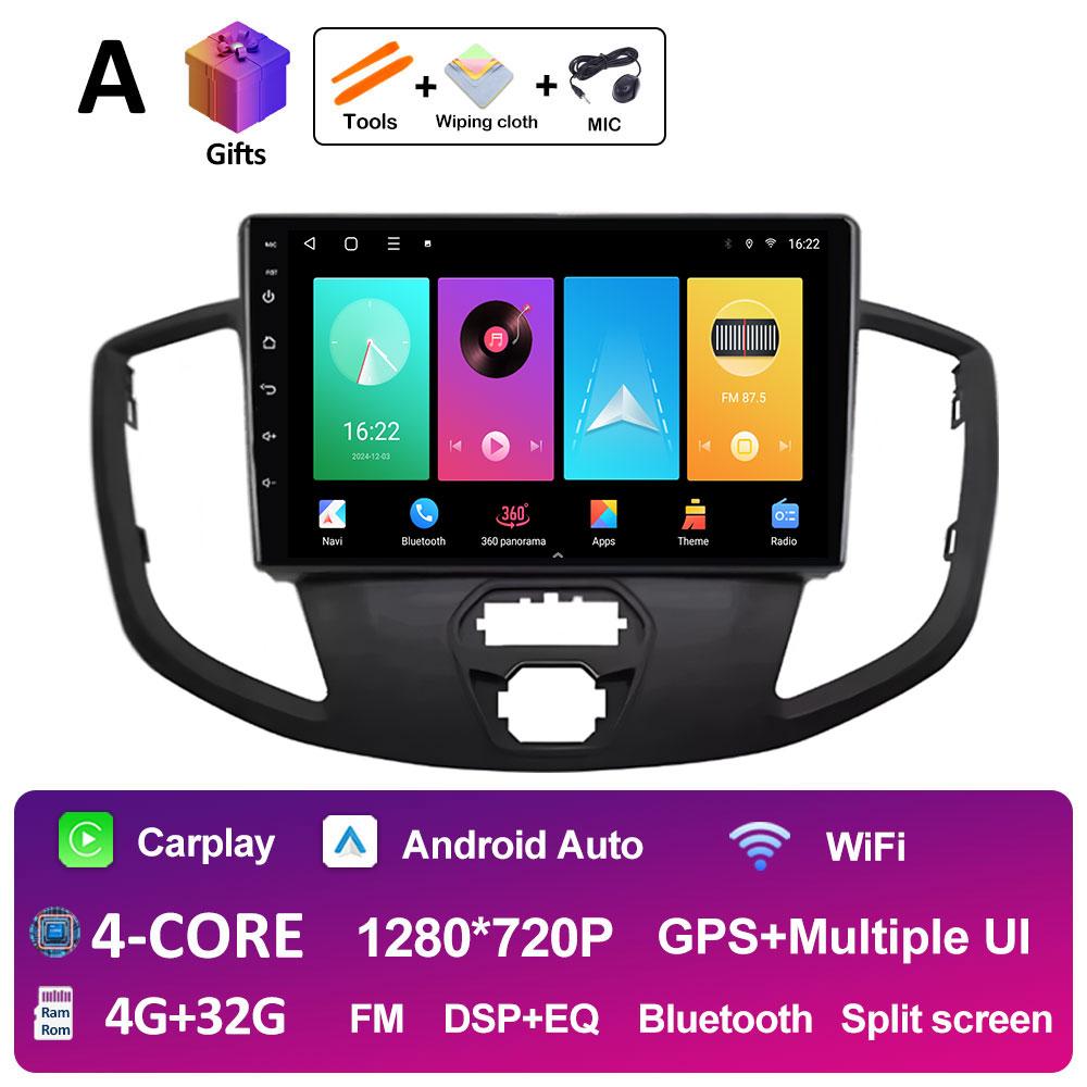 Android 14 Wireless Carplay For Ford Transit 2015 2016 2017 2018 Navigation GPS Cooling Fan Autoradio Car Multimedia Player WIFI